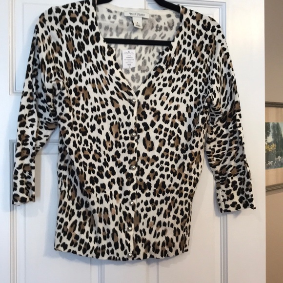 White House Black Market Sweaters - White House Black Market Leopard Cardigan S White House Black Market Sweaters - White House Black Market Leopard Cardigan S